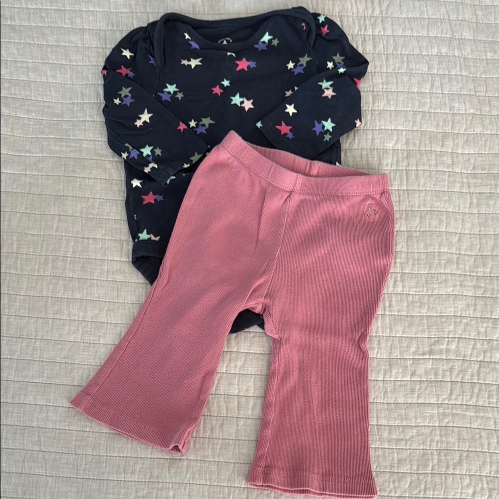 GAP Black and Pink Matching Set with Floral Accents